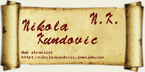 Nikola Kundović vizit kartica